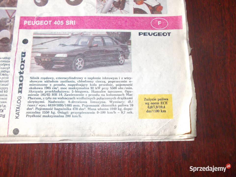 motor 30 casillac cabrio peugeot 405 sri 1641 Stalowa Wola