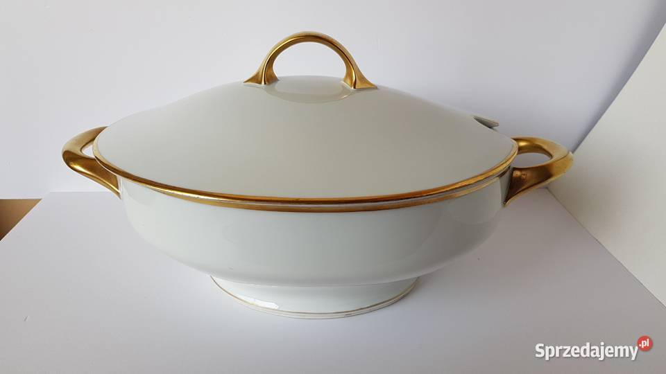 Porcelanowa waza OHME ze złoceniami stara Dąbrowa Górnicza