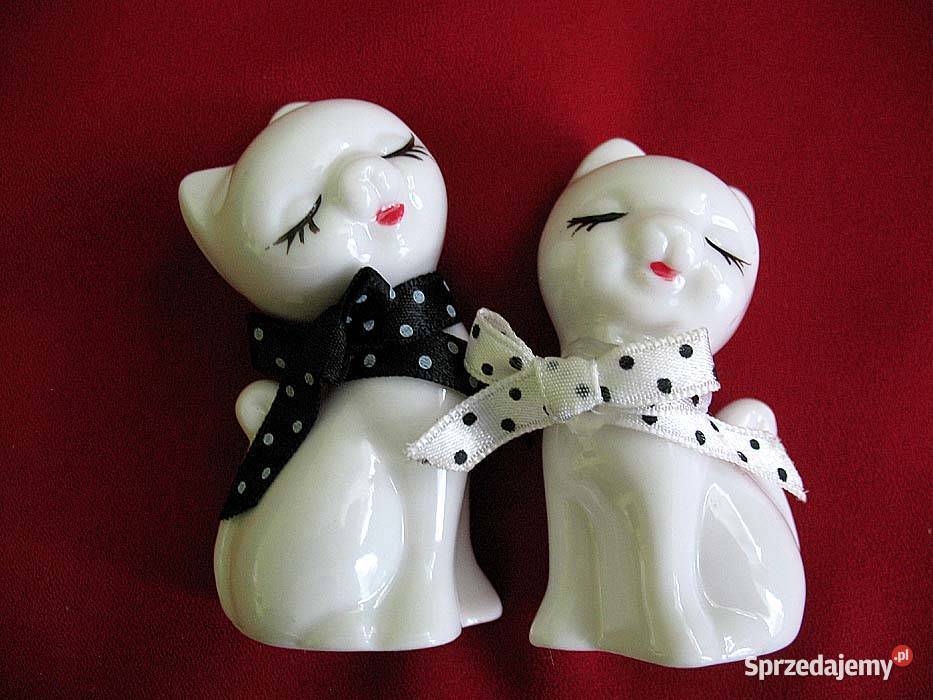 Kot biały mały kotek porcelana 6 x 4 x 3 mazowieckie Siedlce