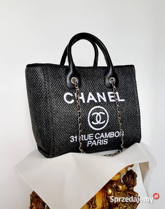 TOREBKA CHANEL KUFER CC CHANELKA A4 CZARNA SZARA Bydgoszcz