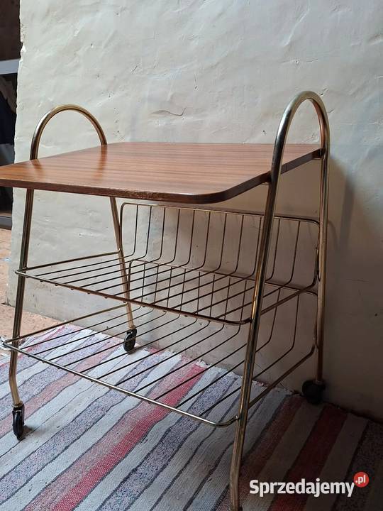 Gazetownik vintage z drewna i metalu świętokrzyskie Kielce