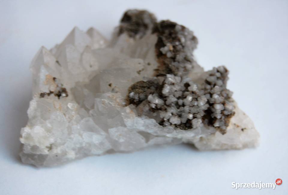 Kryształ górski piryt szczotka naturalny biały lubelskie Lublin