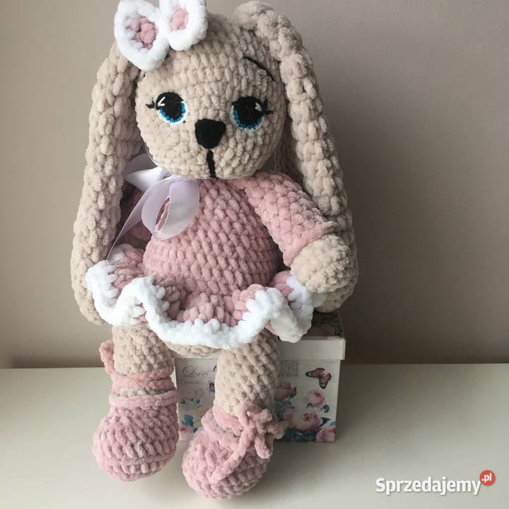 Króliczek przytulanka na szydełku miękka śląskie Ruda Śląska