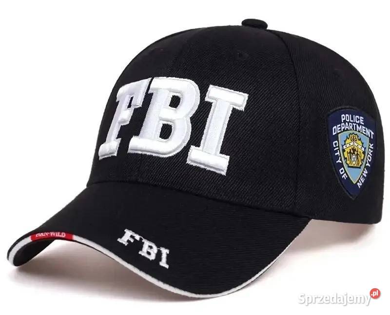 Czapka z daszkiem FBI z medalem FBI platerowanym Wołomin