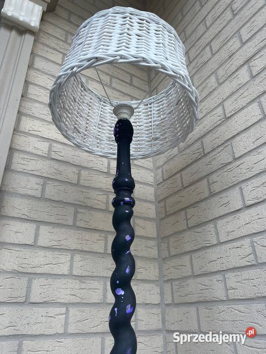Lampa stojąca drewniana Vintage Boho shabby chic dolnośląskie Długopole-Zdrój