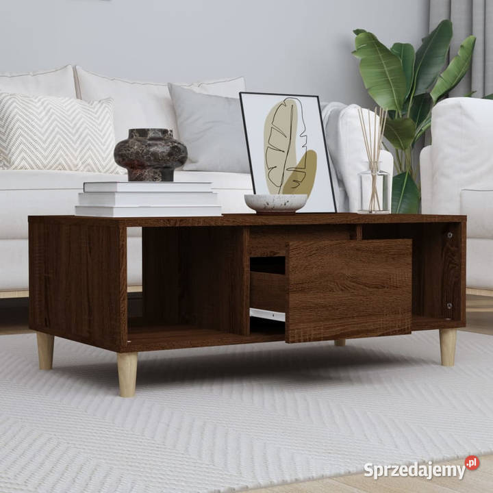 Stolik kawowy brązowy dąb 90x50x365 WM821067 Stoły Warszawa