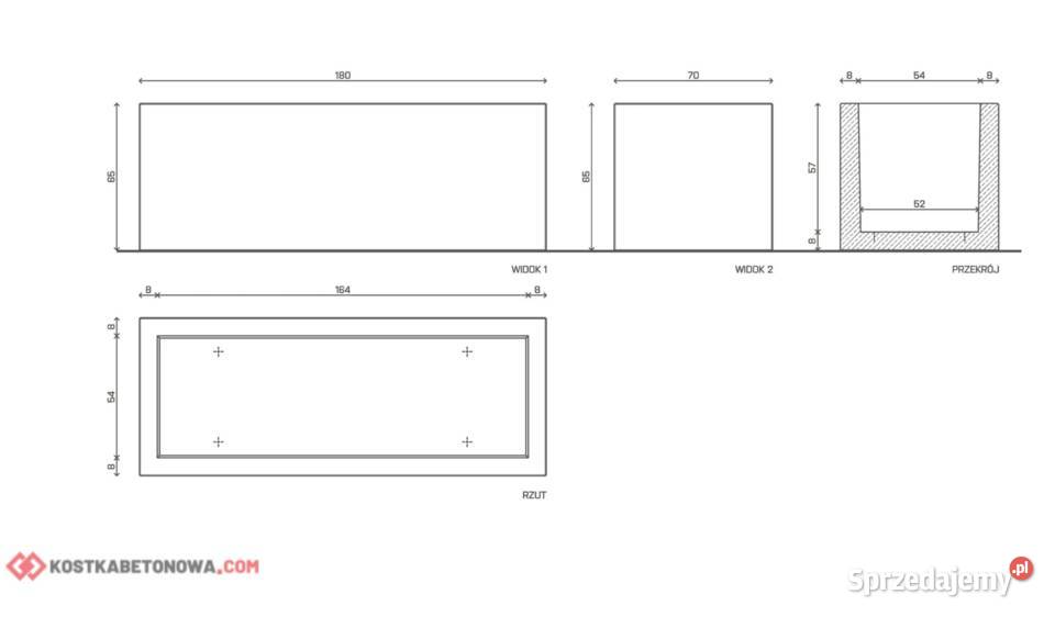 Betonowa Donica Lungo 180 Donice Wrocław