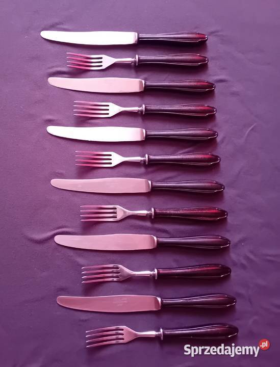 Komplet 6 widelców i 6 noży stołowych Gerlach z Antyki Koźminek sprzedam