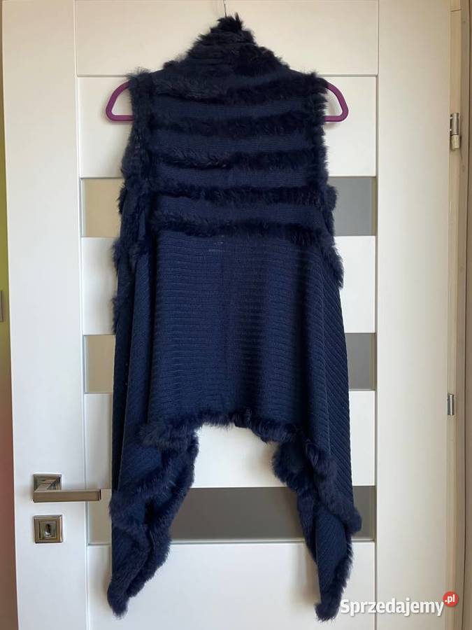 Nowa granatowa luksusowa kamizelka narzutka Swetry i golfy sprzedam