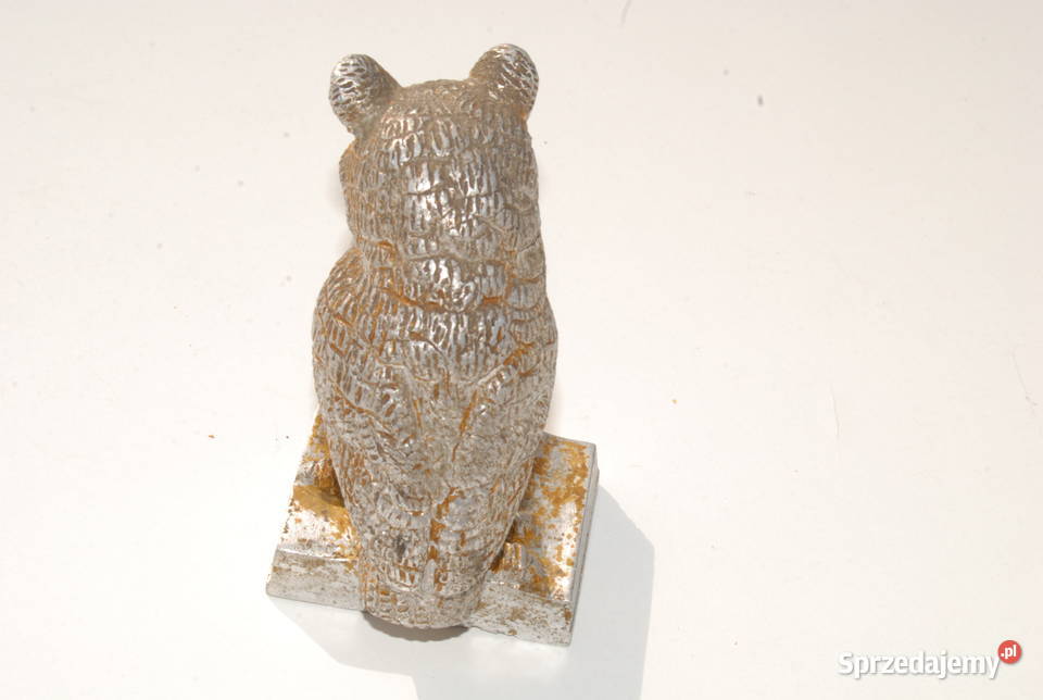 Stara figurka sowa na książce mądra sowa Cieszyn