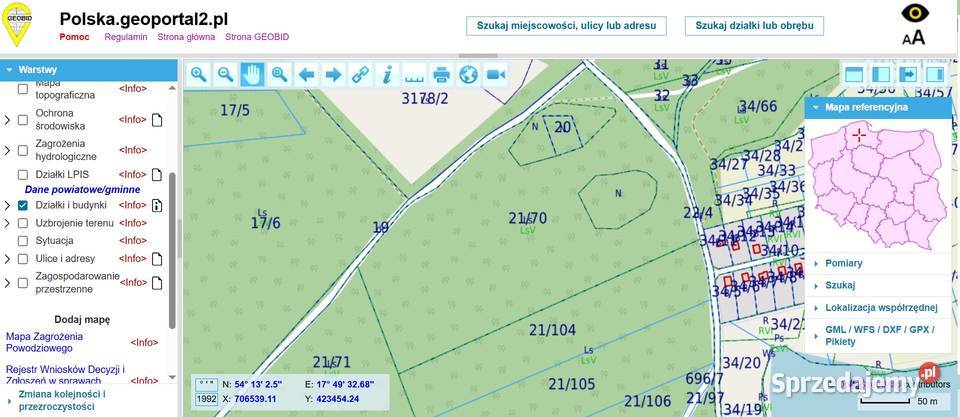 Kompleks leśny 58 ha Sosna 75 lat Gmina sprzedam