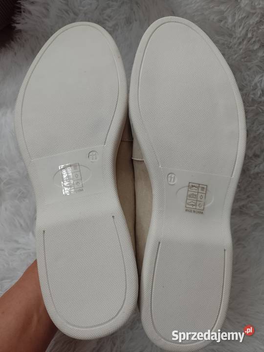 4511 SEQWL Szare mokasyny loafersy z Londynu 30cm