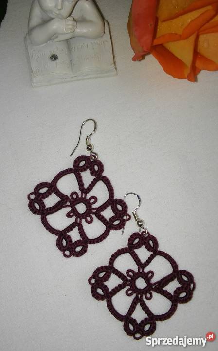 Kolczyki Frywolitkowe małopolskie Wiśniowa