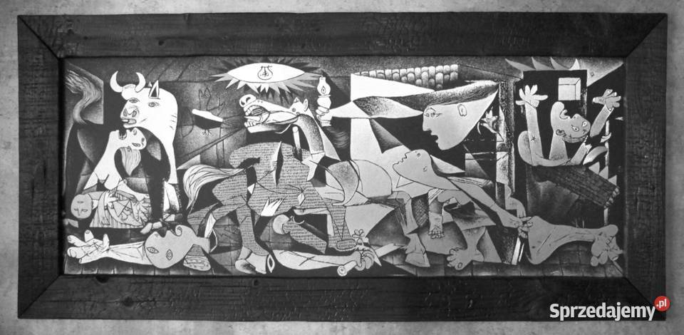 Picasso Grawerowany obraz na blasze Zwęglona rama