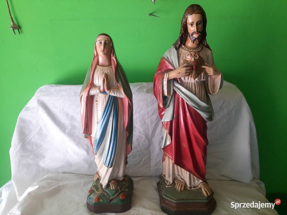 Stare Duze Figurki Jezusa i Matki Boskiej Antyki sprzedam