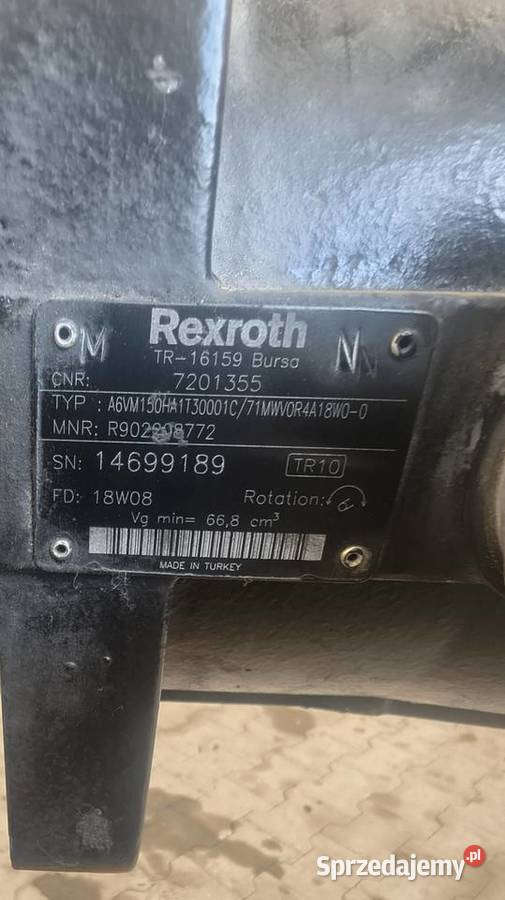 Pompa Silnik Hydrauliczny Rexroth A6VM150HA Układ hydrauliczny świętokrzyskie Staszów