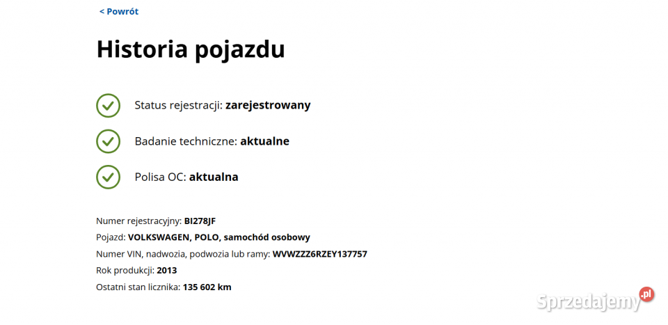Volkswagen POLO GTI DSG 180 2013 135 814 Rok produkcji 2013 Pozostałe