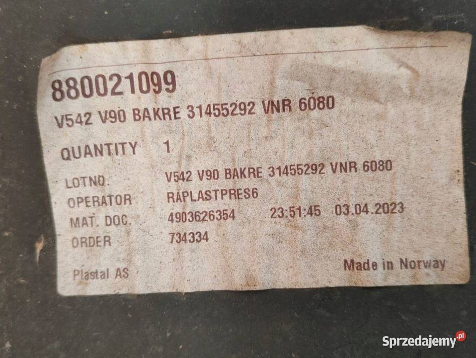 Zderzak Tylny PDC Volvo V90 II 31455292