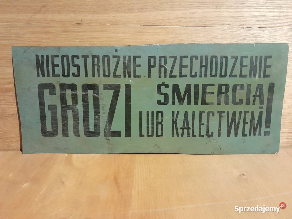 Stara zakładowa tablica informacyjna BHP retro