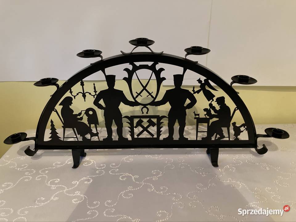 Świecznik Metalowy Łuk z Wizerunkiem Górnika Czerwionka-Leszczyny