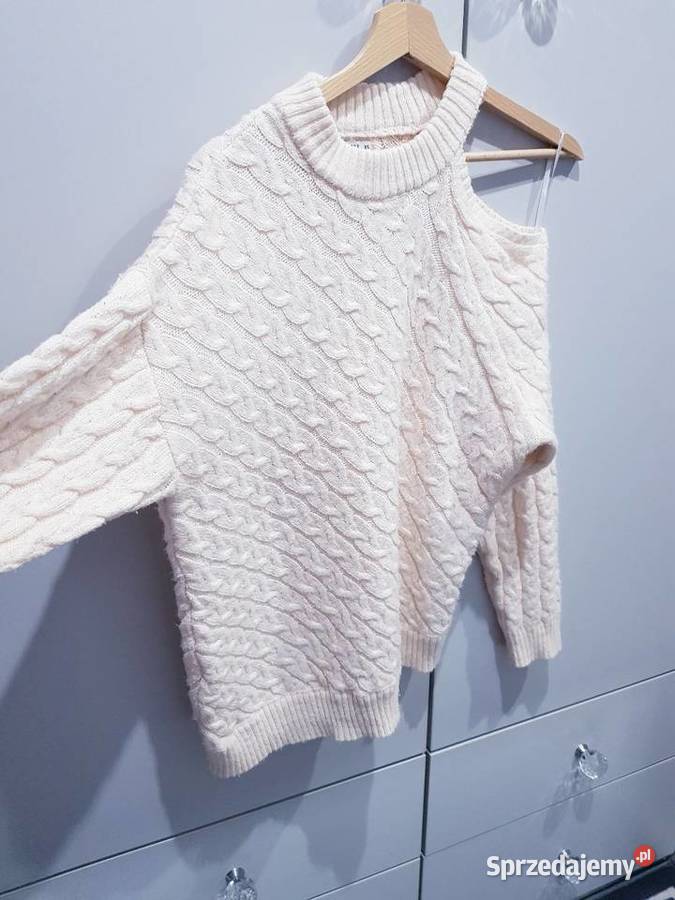 Damski dzianinowy sweter z ozdobnym wycięciem Dąbrowa Górnicza sprzedam