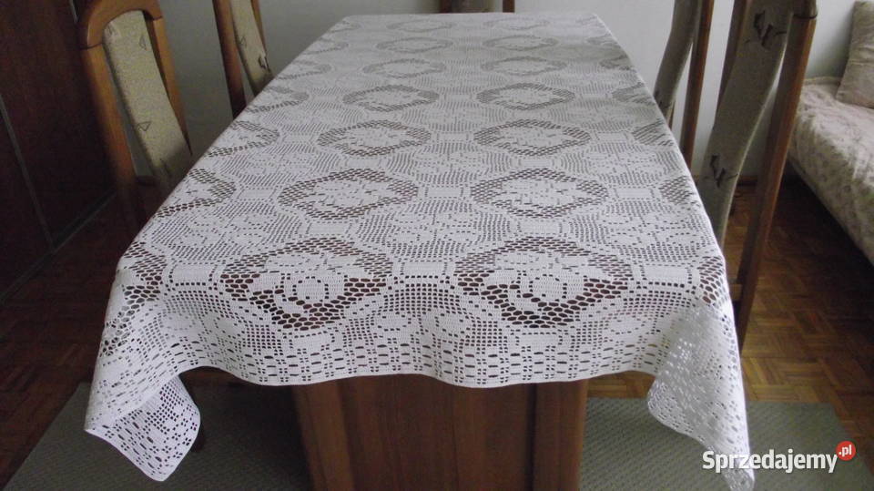 Obrus szydełkowy biały Leźnica Wielka-Osiedle