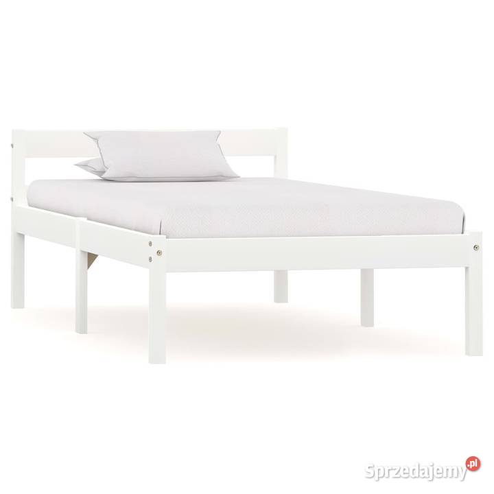 vidaXL Rama łóżka, biała, lite drewno 283184