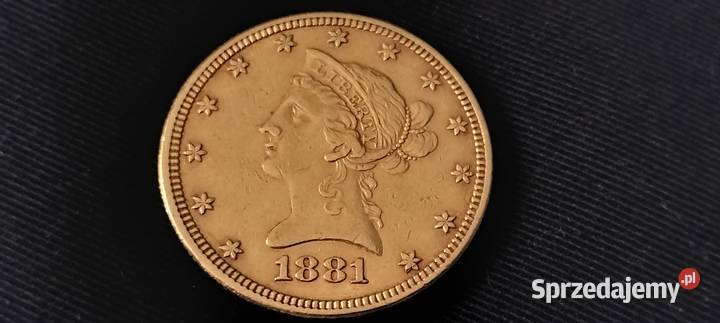 10 dolarów 1881 Filadelfia złoto 1671 g Warszawa