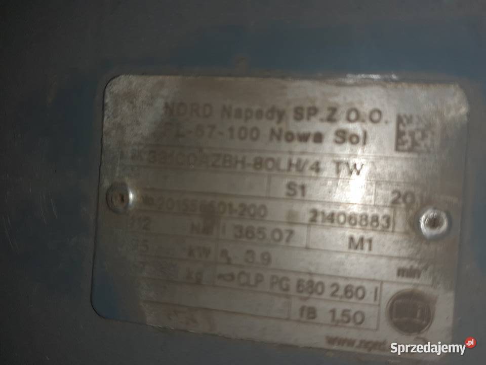 przekładnia nowy motoreduktor Węgrów sprzedam
