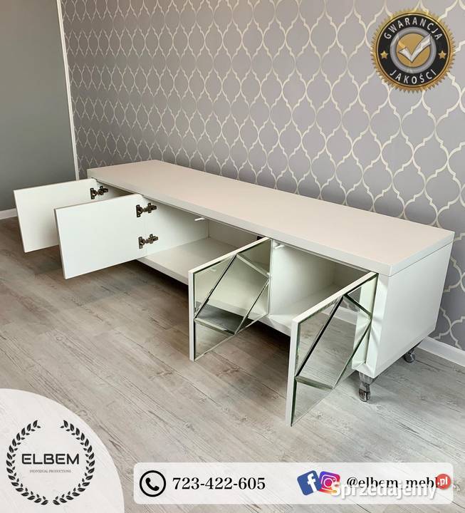 Szafka RTV Glamour biały mat 180cm świętokrzyskie Kielce