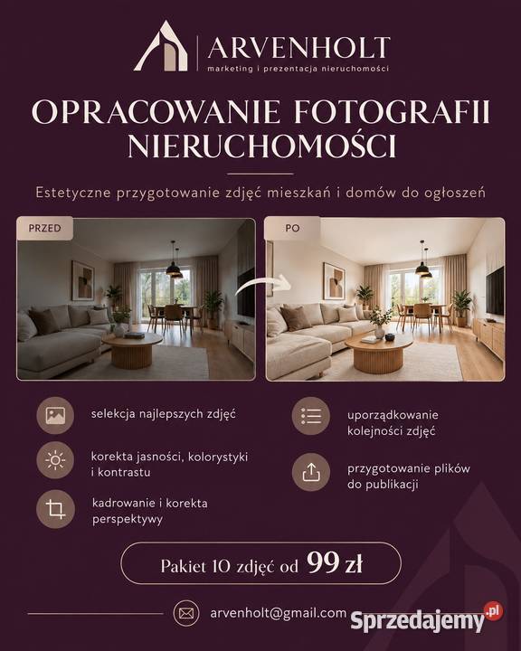 Opracowanie zdjęć nieruchomości korekta zdjęć