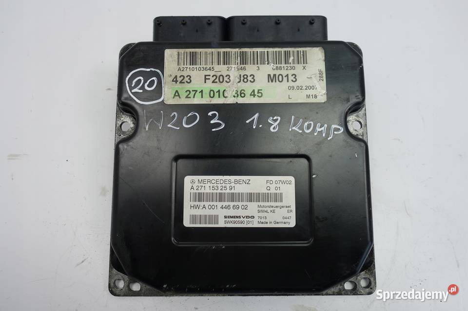 Mercedes W203 18 kompressor KOMPUTER SILNIKA Chełm