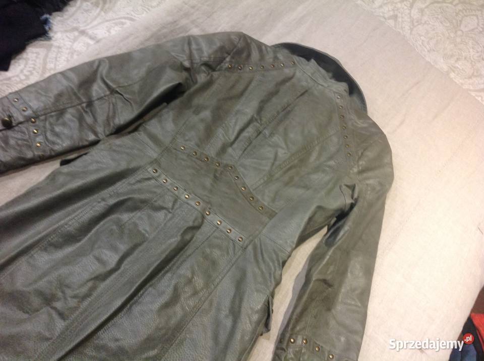 Płaszcz Damski Skórzany Orsay r S zielony Nowa Sól
