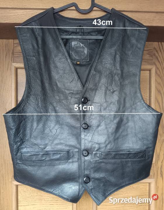 Kamizelka skórzana niemiecka motocyklowa czarna Zbylitowska Góra