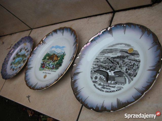 ozdobny talerz zawieszka 3 sztuki sygnowane Gorzów Wielkopolski sprzedam