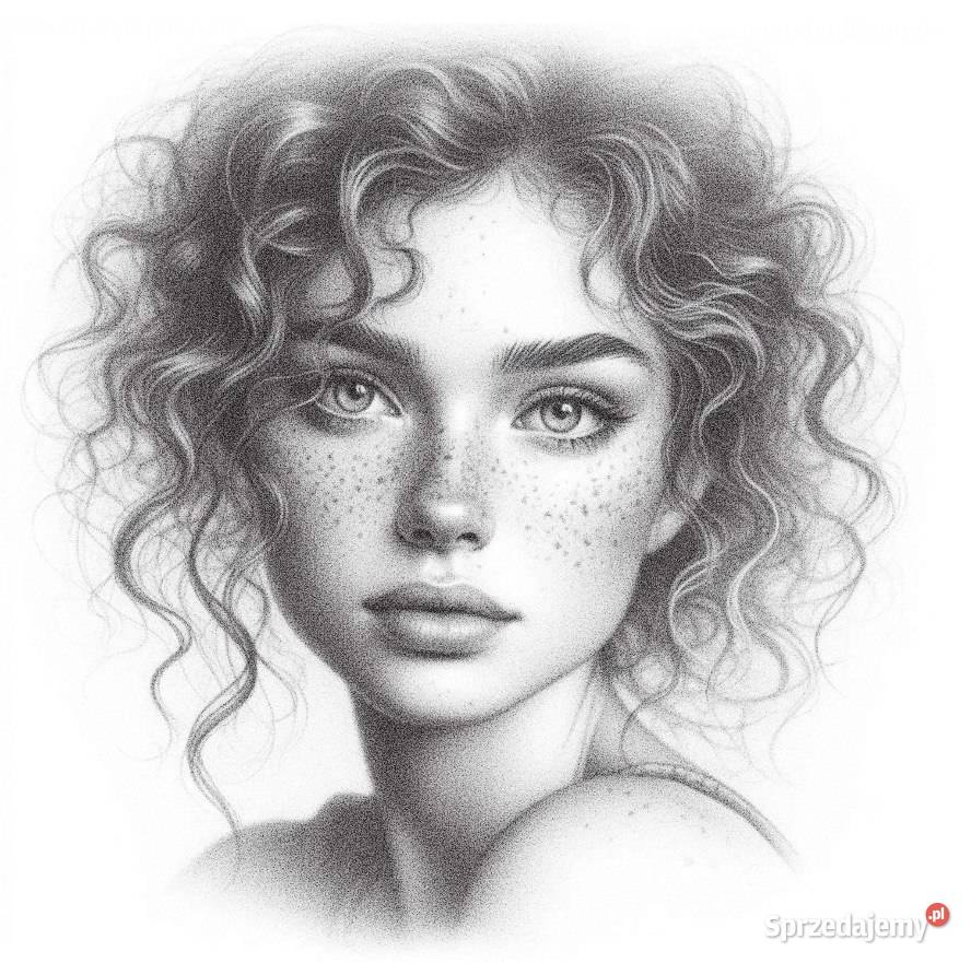 Portret ołówkiem kobiety wykonany ze zdjęcia