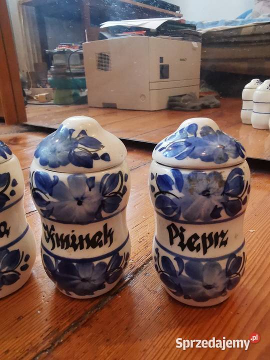 Pojeminik na przyprawy Fajans Włocławek 4 sztuki Porcelana i szkło Porcelana i szkło Lębork