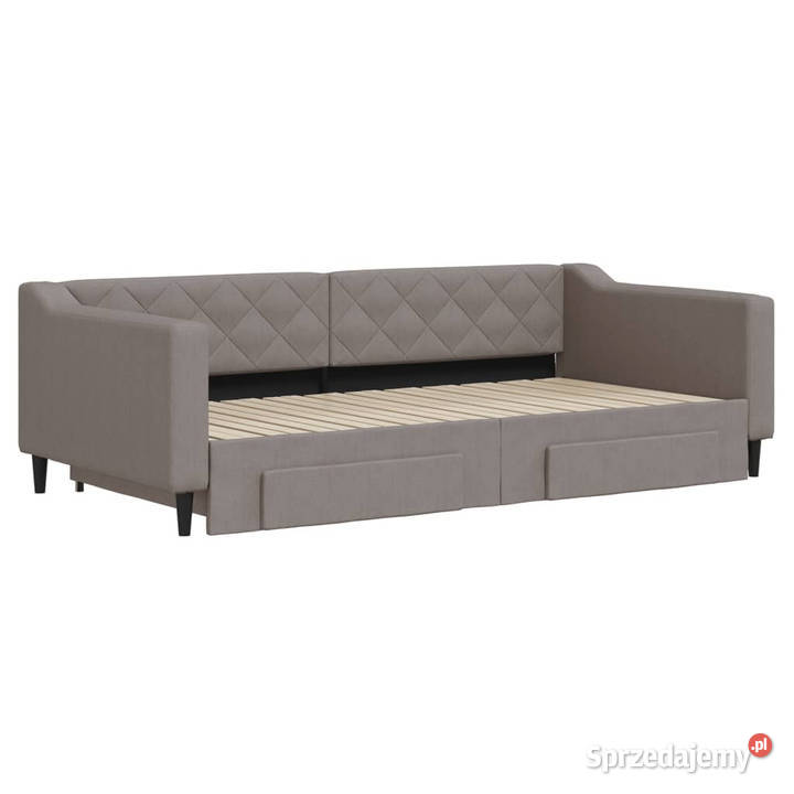 Sofa rozsuwana z szufladami taupe tkanina Warszawa