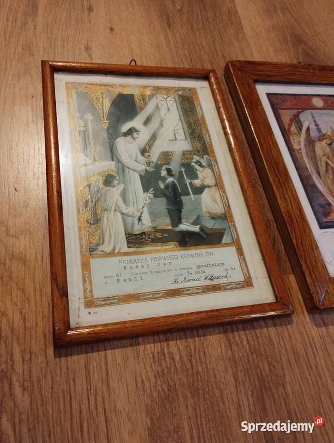 2 stare pamiątki komunii świętej Poznań