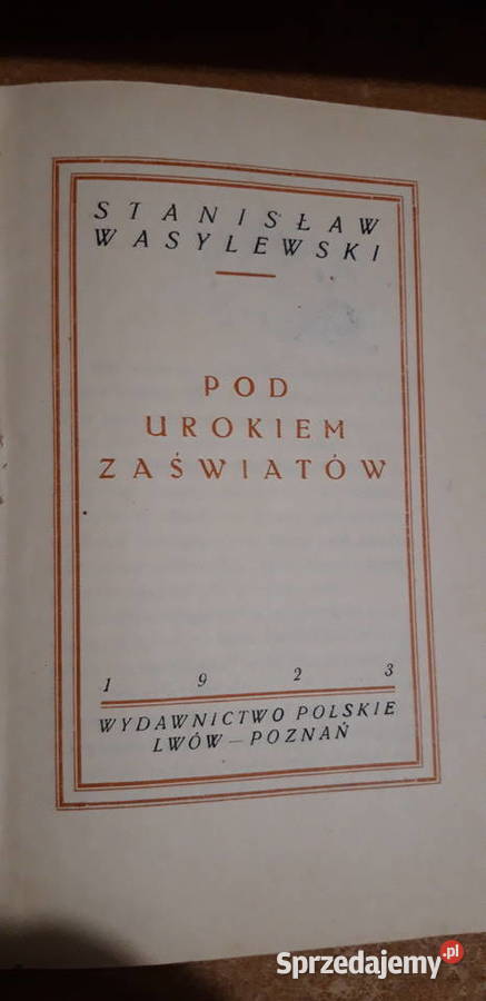 POD ROKIEM ZASWIATÓW S WASYLEWSKILwów 1923 wielkopolskie