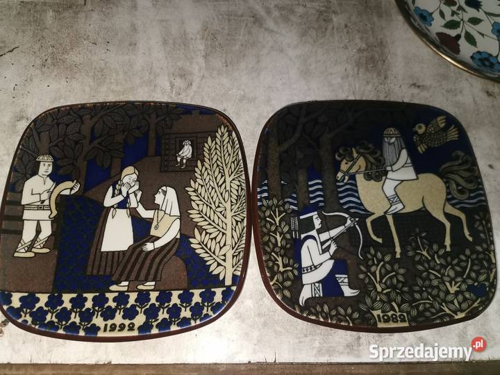 Talerze roczna edycja Arabia Kalevala z 1982 i Nowy Tomyśl