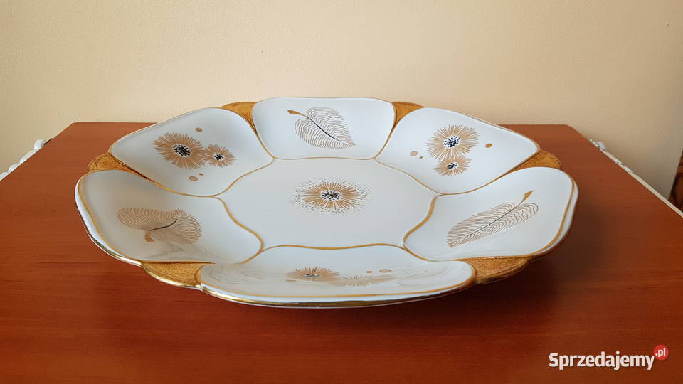 Stara sygnowana porcelanowa patera talerz ok 30 Dąbrowa Górnicza