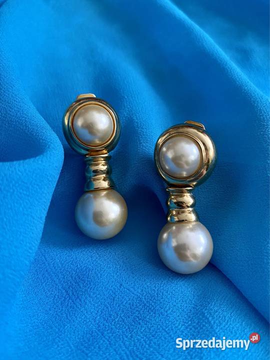 UNIKAT pozłacane klipsy Joan Rivers old money pomorskie Gdynia