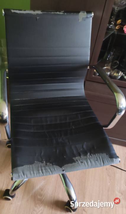 Fotel biurowy chromowany - obrotowy