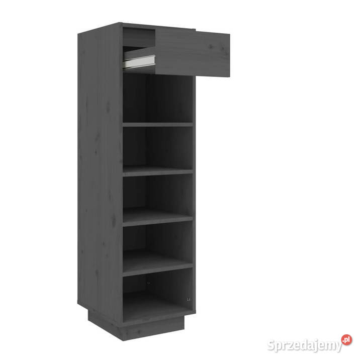 Szafka na buty szara 30x34x105 lite drewno Dom i Ogród