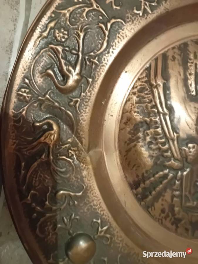 Talerz miedziany patera na ścianę