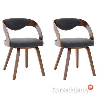 vidaXL Krzesła stołowe 2 ciemnoszare gięte Warszawa