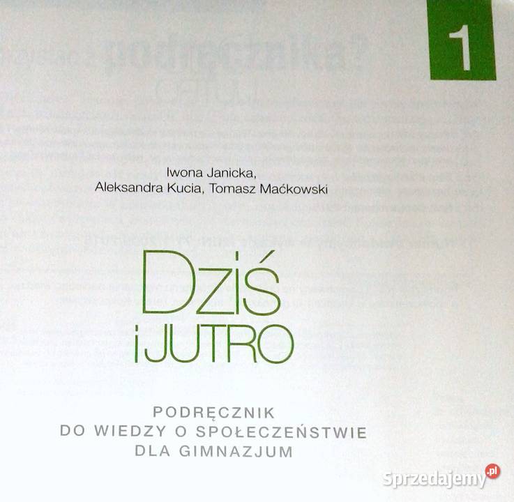 Dziś i jutro 1 Podręcznik WOS Iwona Janicka miękka Książki i Podręczniki Chełm