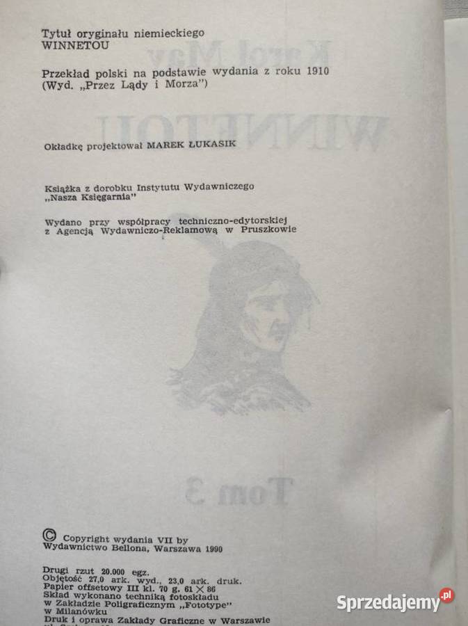Winnetou tom 3 Karl May powieść przygodowa Kultura i Rozrywka Kielce