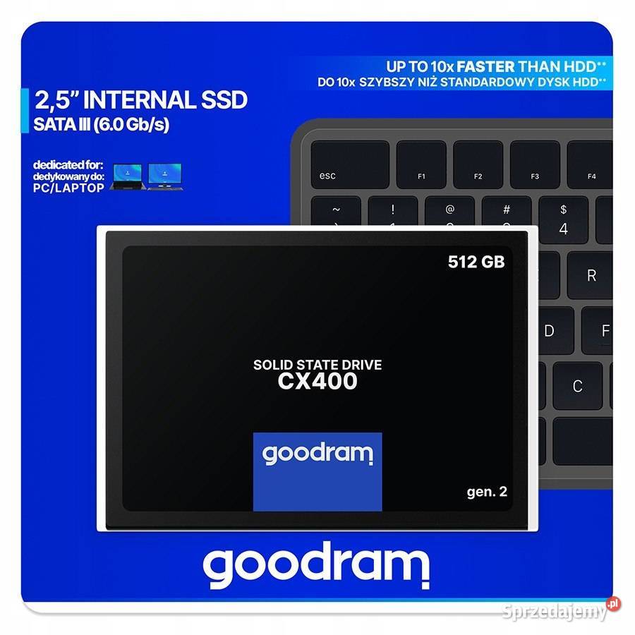 Dysk SSD 512GB Goodram CX400 Gen 2 25 SATA III wewnętrzny warmińsko-mazurskie